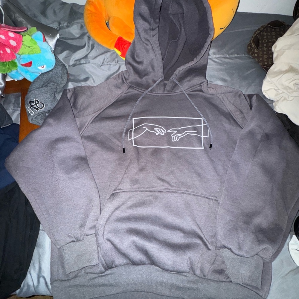 Gray Hoodie with Graphic Design